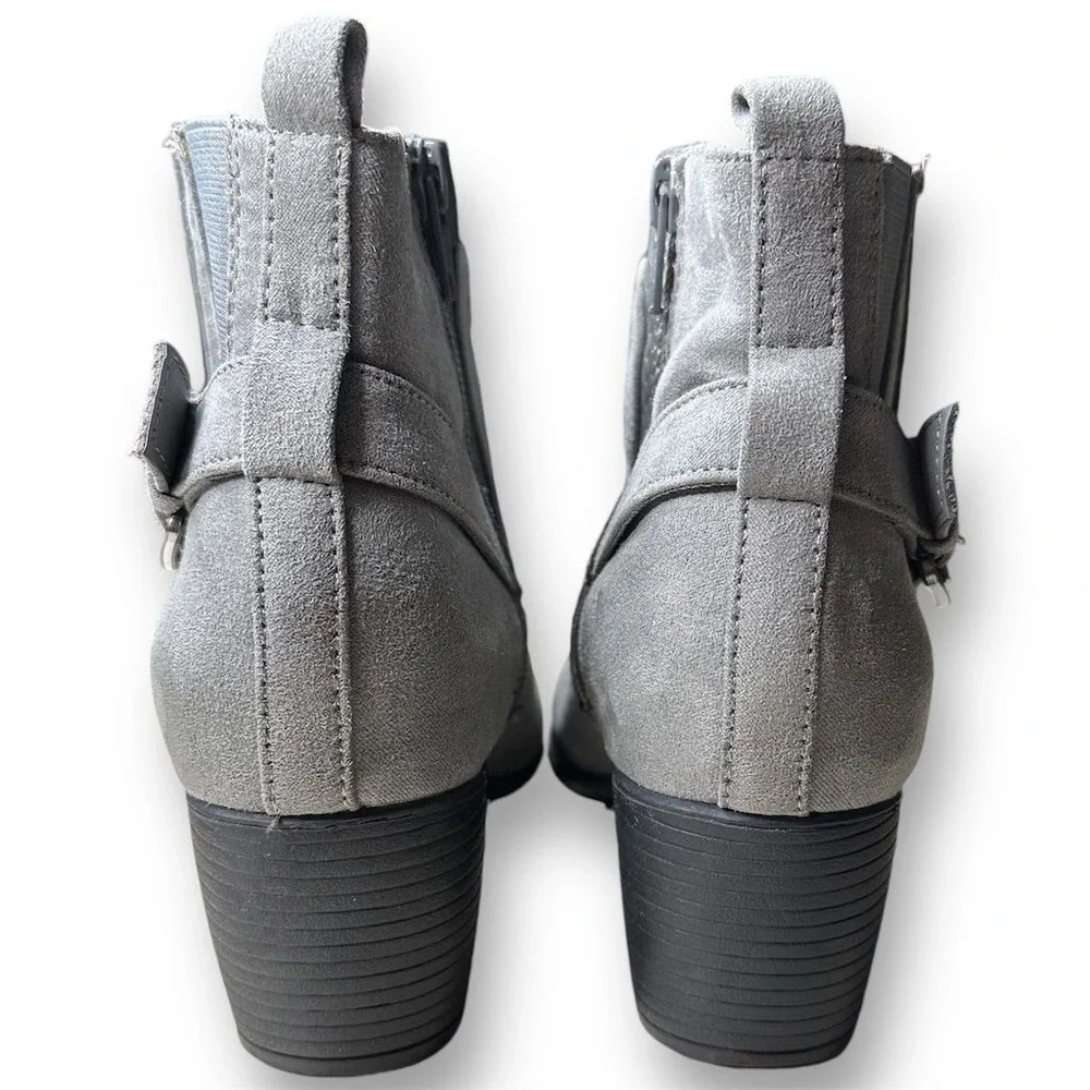 Croft & Barrow  with Ortholite Ecco Women's Gray Ankle Faux Suede Booties Sz 6 M